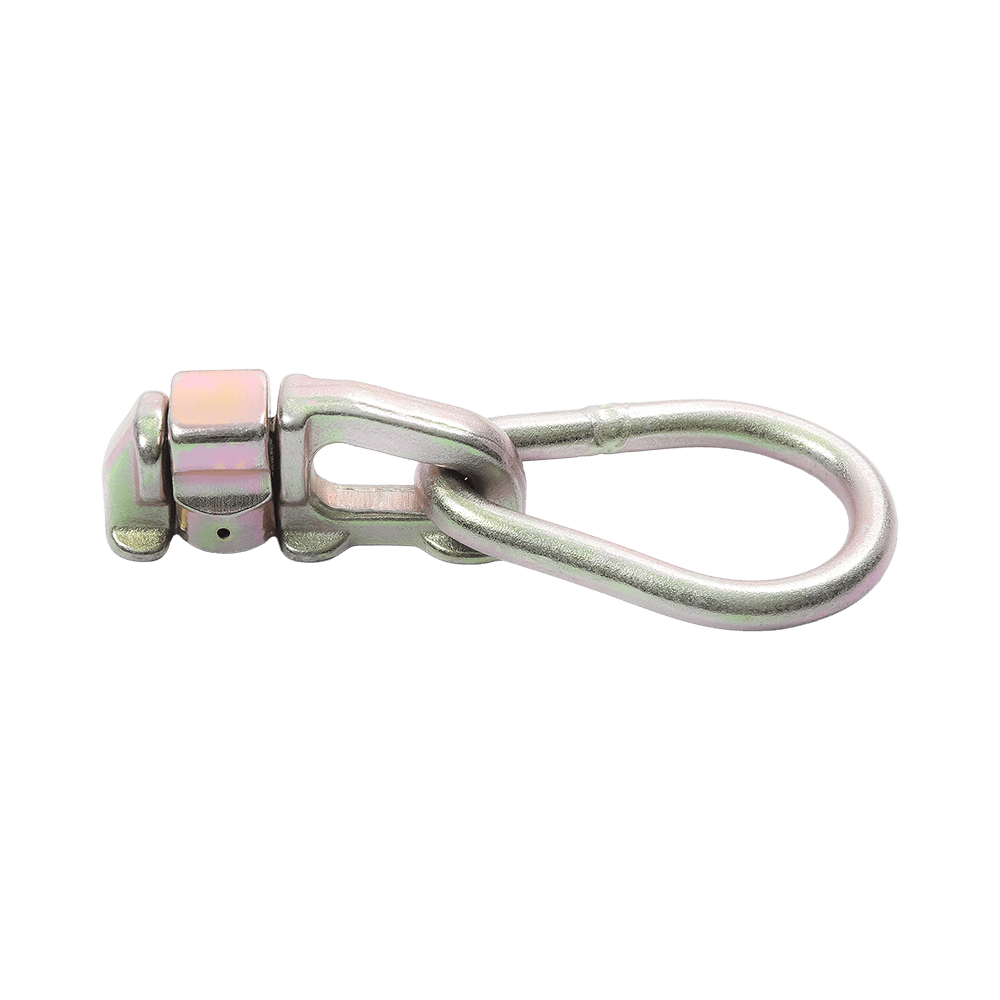 Accesorio de riel en L con doble perno galvanizado y anillo de pera