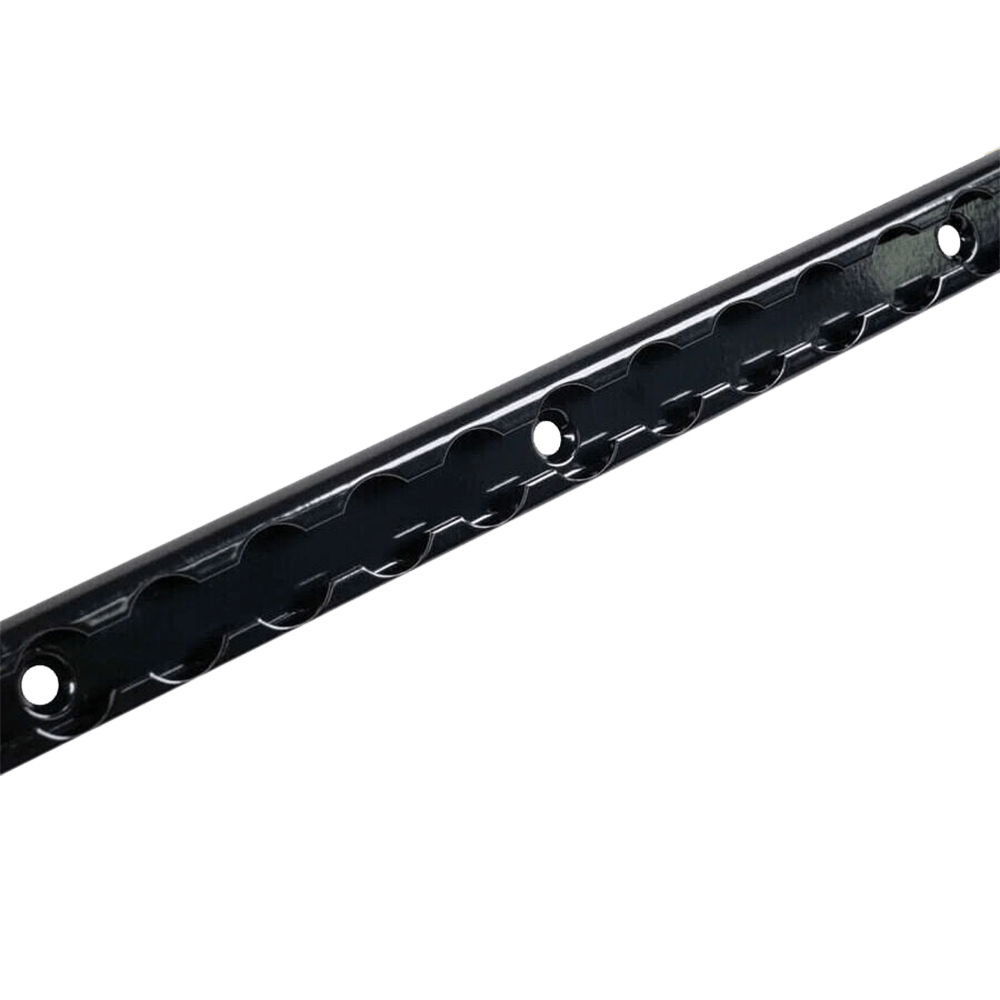 Pista en L de aluminio con acabado anodizado negro de 72