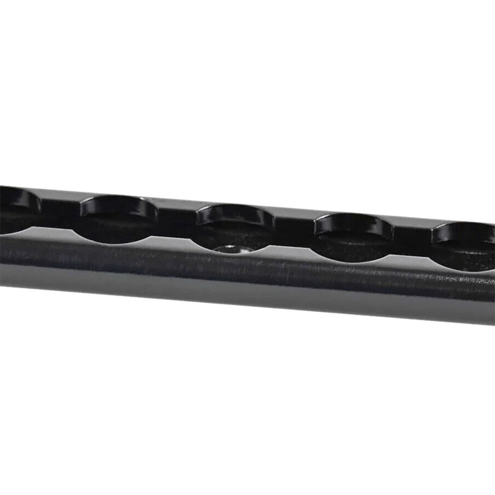 Pista en L de aluminio con acabado anodizado negro de 72