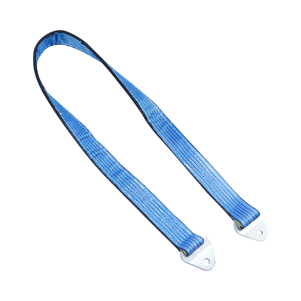 Correas de remolque anchas para eje de automóvil con funda protectora azul de alta resistencia y anillo en D
