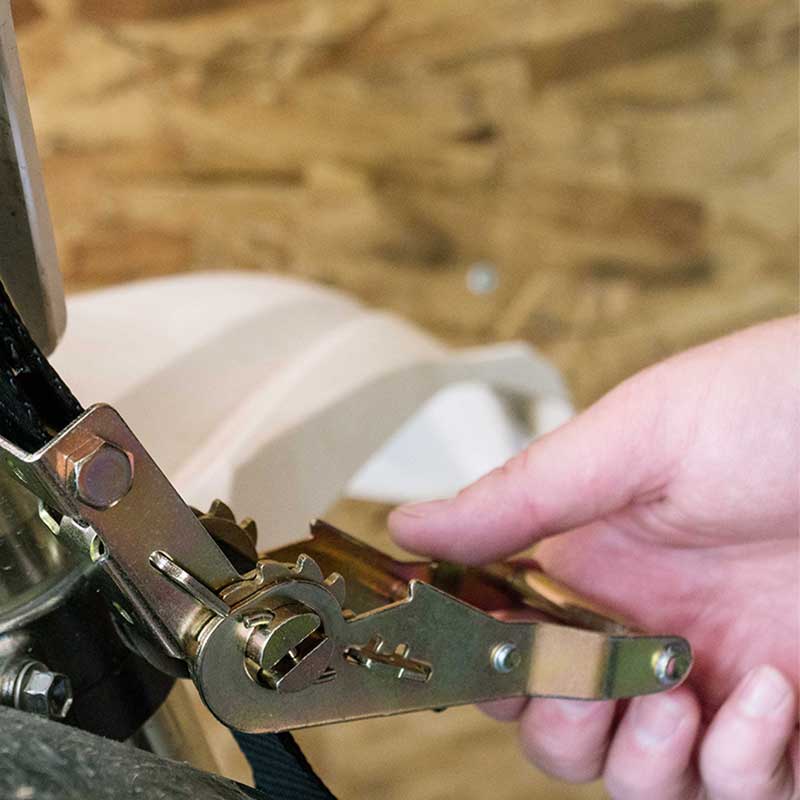 Correa de trinquete para mini motocicleta de 1'' x 7' con ganchos en forma de S