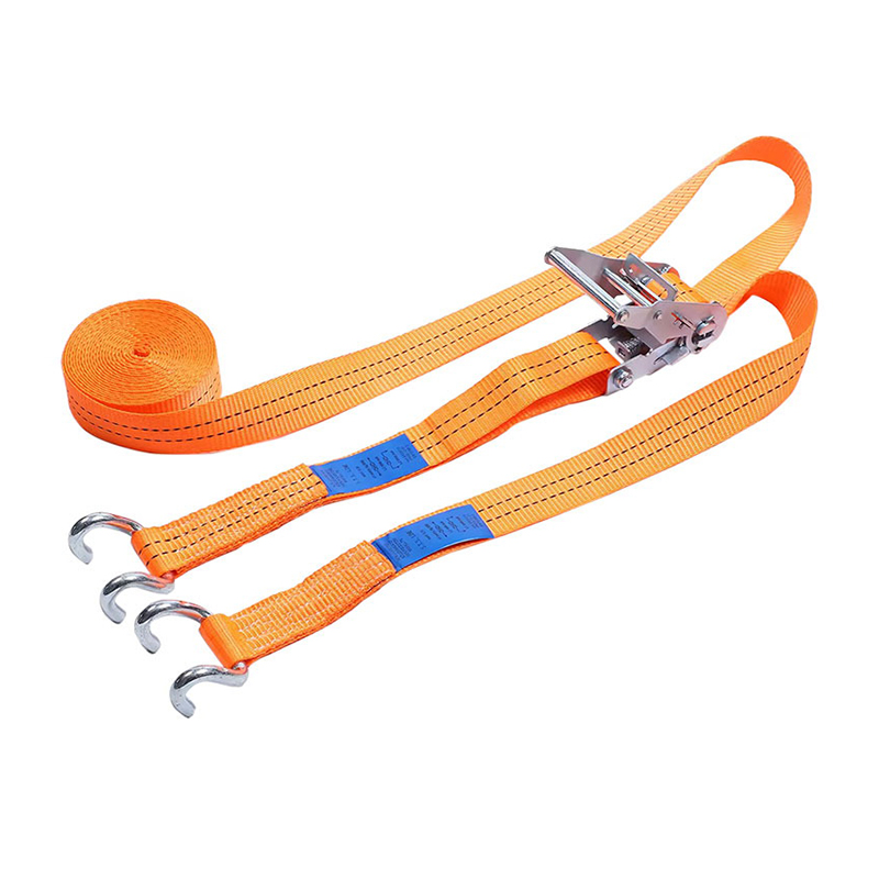 Gancho en U con correa de trinquete y mango de acero corto de zinc blanco, 2T, diseñado para transporte de carga en camiones de plataforma plana