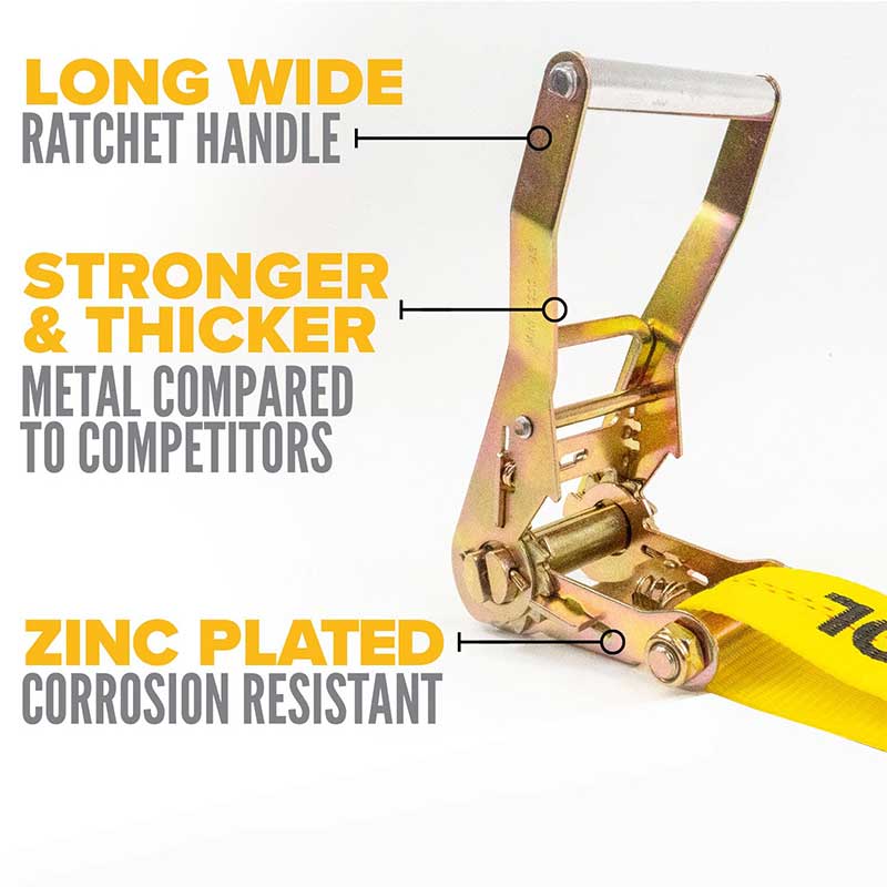 Correa de trinquete de 2'' x 30' con anillos en D