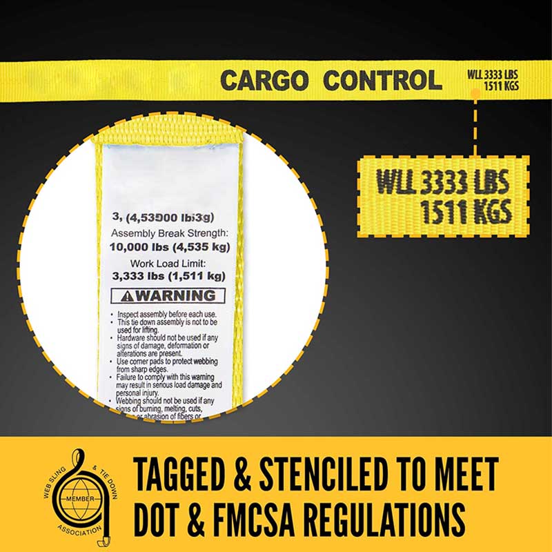 Correa de trinquete de 2'' x 30' con anillos en D