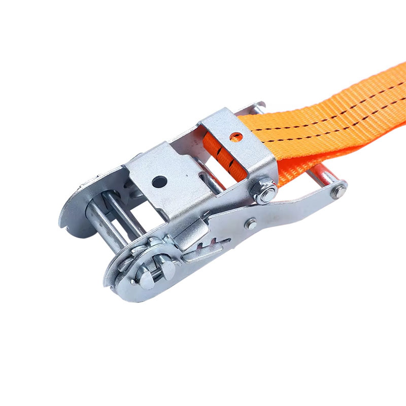 Gancho en U con correa de trinquete y mango de acero corto de zinc blanco, 2T, diseñado para transporte de carga en camiones de plataforma plana
