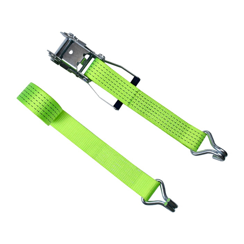 Correa de trinquete con mango de plástico de zinc blanco, 50 mm, 5000 kg, con ganchos de garra