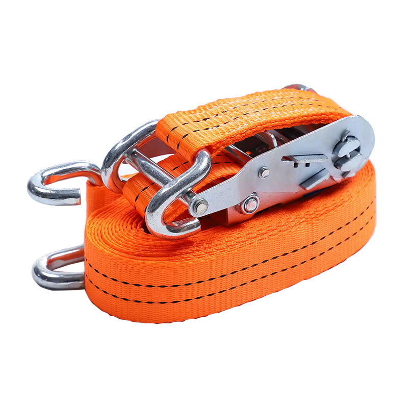 Gancho en U con correa de trinquete y mango de acero corto de zinc blanco, 2T, diseñado para transporte de carga en camiones de plataforma plana