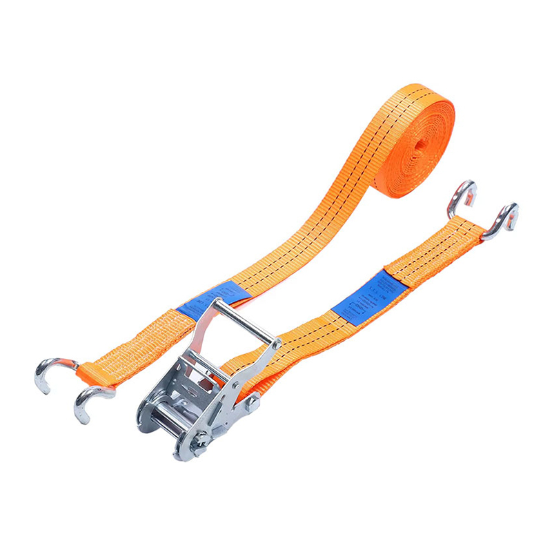 Gancho en U con correa de trinquete y mango de acero corto de zinc blanco, 2T, diseñado para transporte de carga en camiones de plataforma plana
