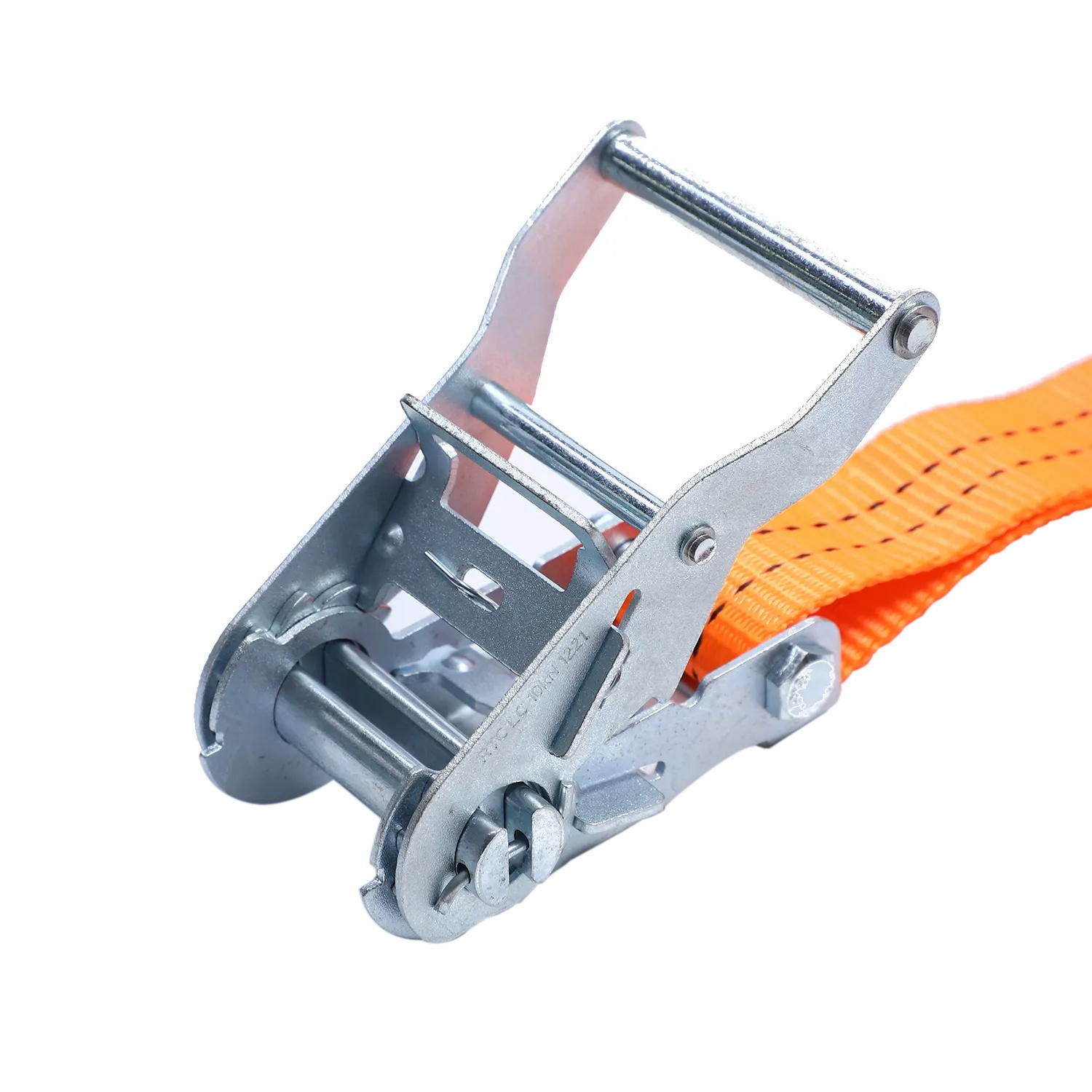 Gancho en U con correa de trinquete y mango de acero corto de zinc blanco, 2T, diseñado para transporte de carga en camiones de plataforma plana