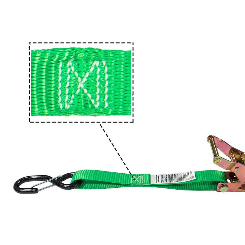 Correa de amarre con trinquete de motocicleta de alta tenacidad de 1''X 6' con bucle cosido de 12