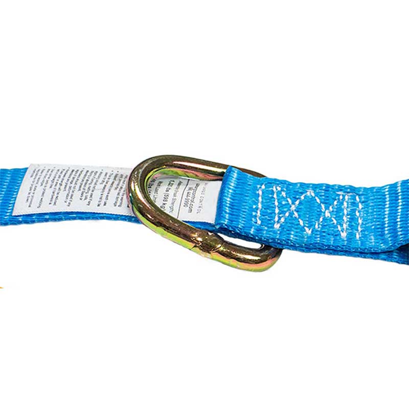 Correa de trinquete con logotipo personalizado de 1'' x 15' con gancho en J y anilla en D