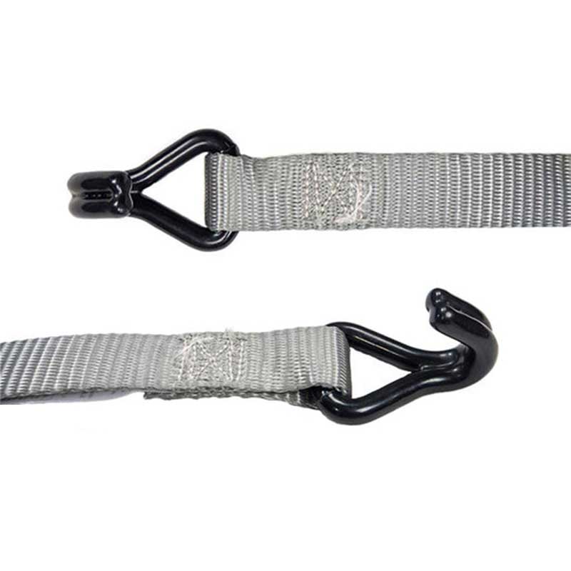 Correa de trinquete con mango recubierto de caucho de 1'' x 15' con ganchos de alambre recubiertos de vinilo