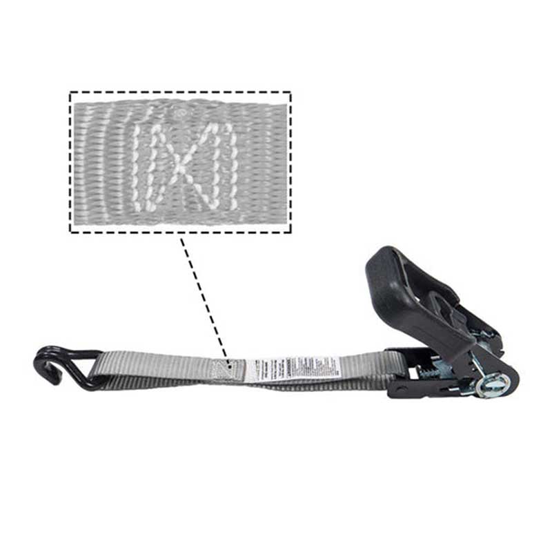 Correa de trinquete con mango recubierto de caucho de 1'' x 15' con ganchos de alambre recubiertos de vinilo