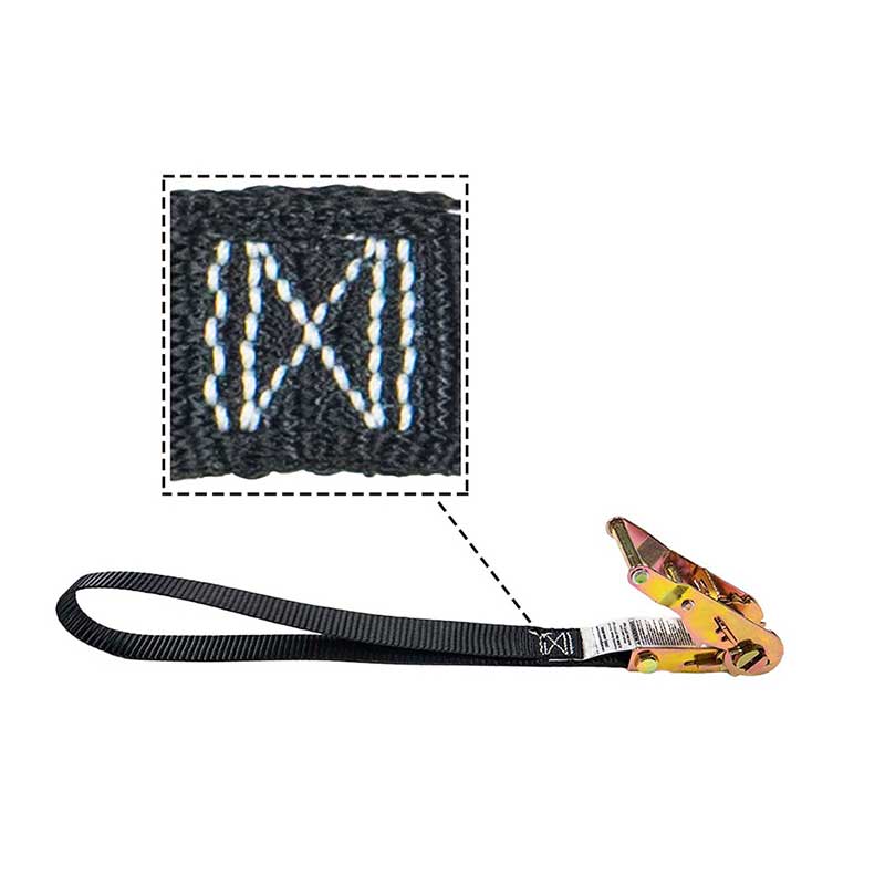 Correa de amarre con trinquete de motocicleta de alta tenacidad de 1''X 6' con bucle cosido de 12