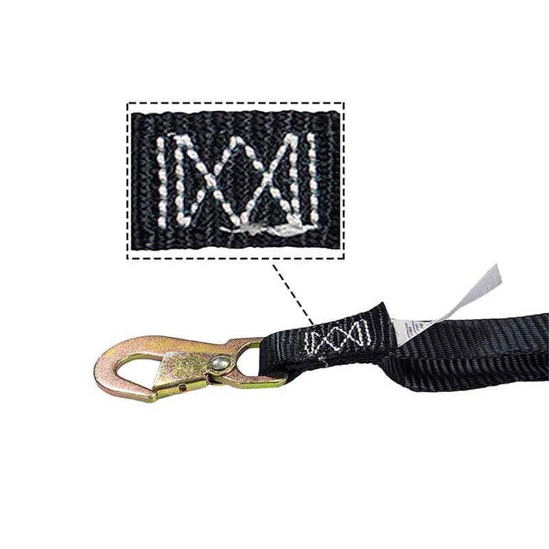 Correa con hebilla de trinquete de poliéster de 1'' x 6' con ganchos de presión planos