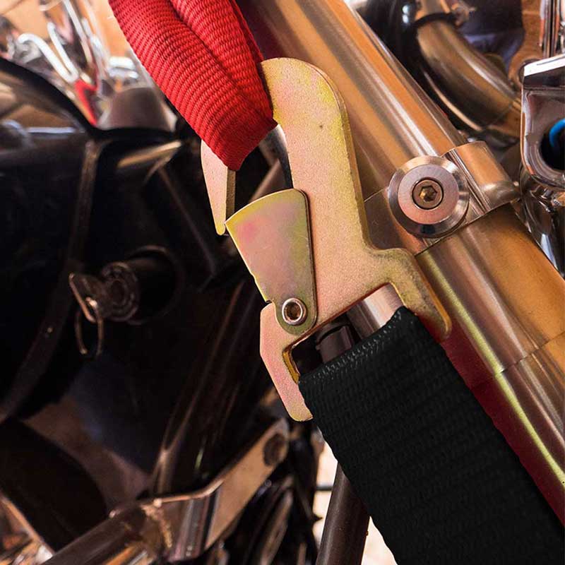 Correa con hebilla de trinquete de poliéster de 1'' x 6' con ganchos de presión planos