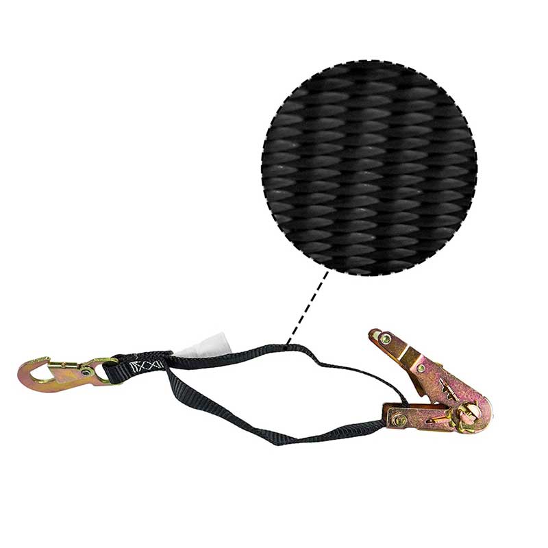 Correa con hebilla de trinquete de poliéster de 1'' x 6' con ganchos de presión planos