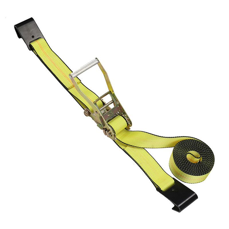 Correas de trinquete con gancho plano de 2'' para asegurar la carga del camión de remolque