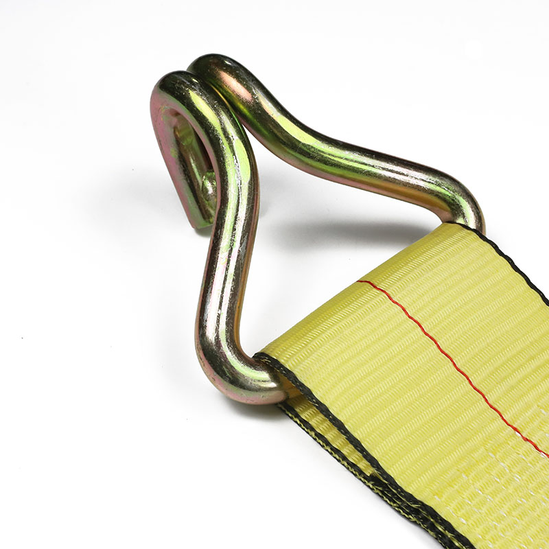 Correas de trinquete con gancho doble J con mango de aluminio de 4 pulgadas de largo