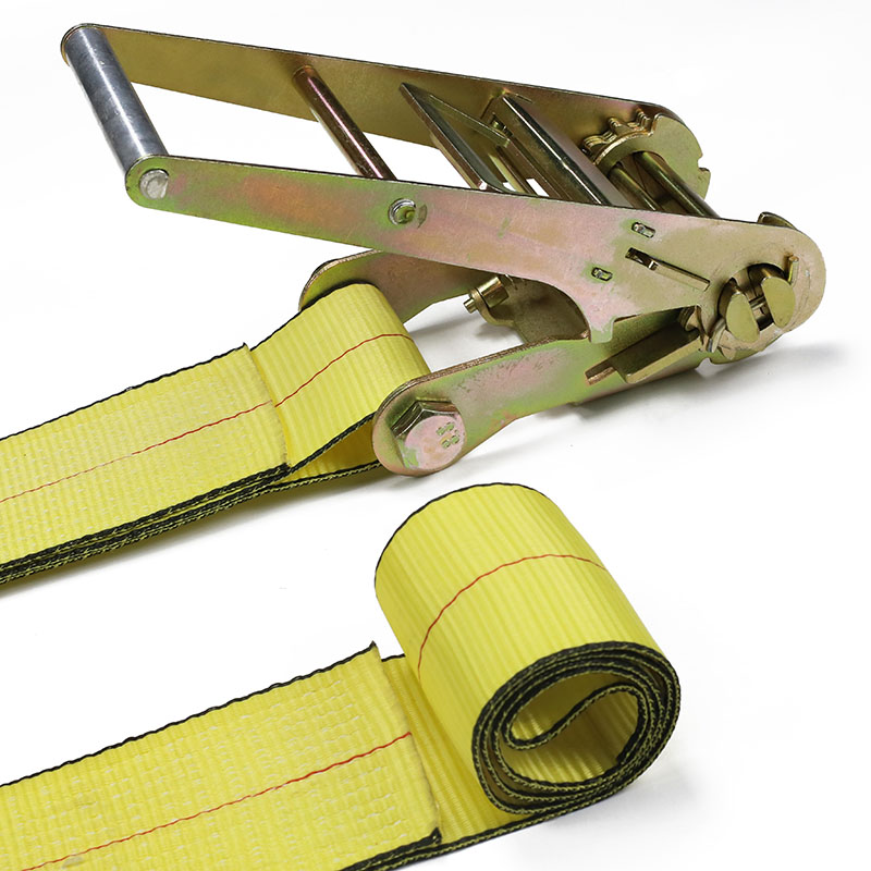 Correas de trinquete con gancho doble J con mango de aluminio de 4 pulgadas de largo