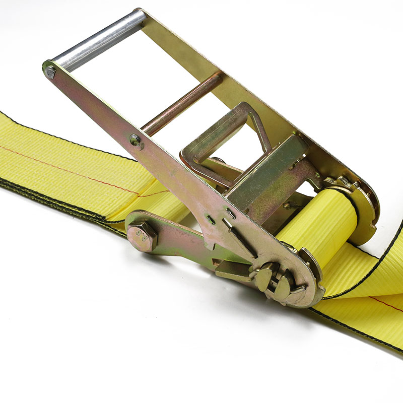 Correas de trinquete con gancho doble J con mango de aluminio de 4 pulgadas de largo