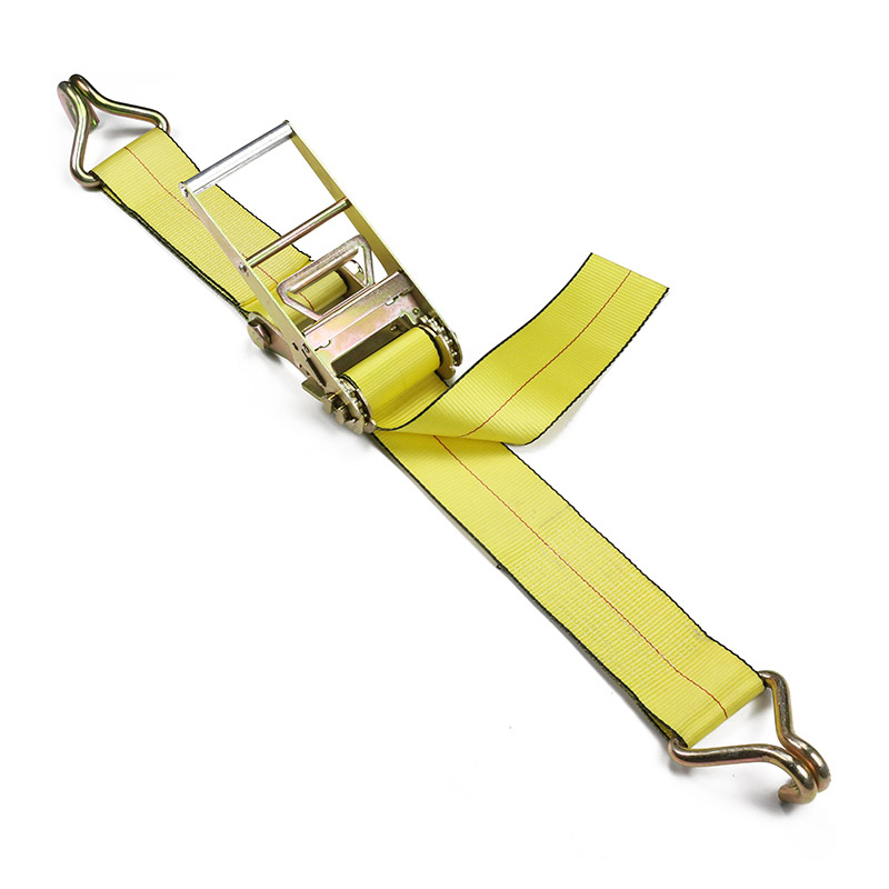 Correas de trinquete con gancho doble J con mango de aluminio de 4 pulgadas de largo