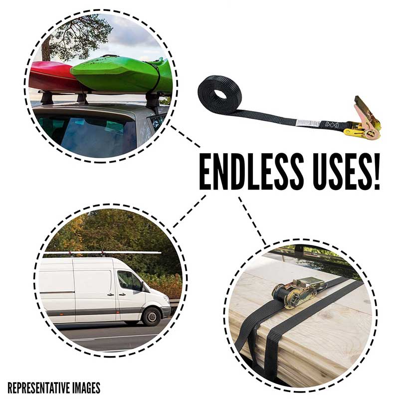 La correa de trinquete sin fin negra de 1 x 10'