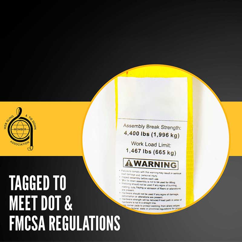 Correa de trinquete sin fin amarilla The Force 2 x 10'