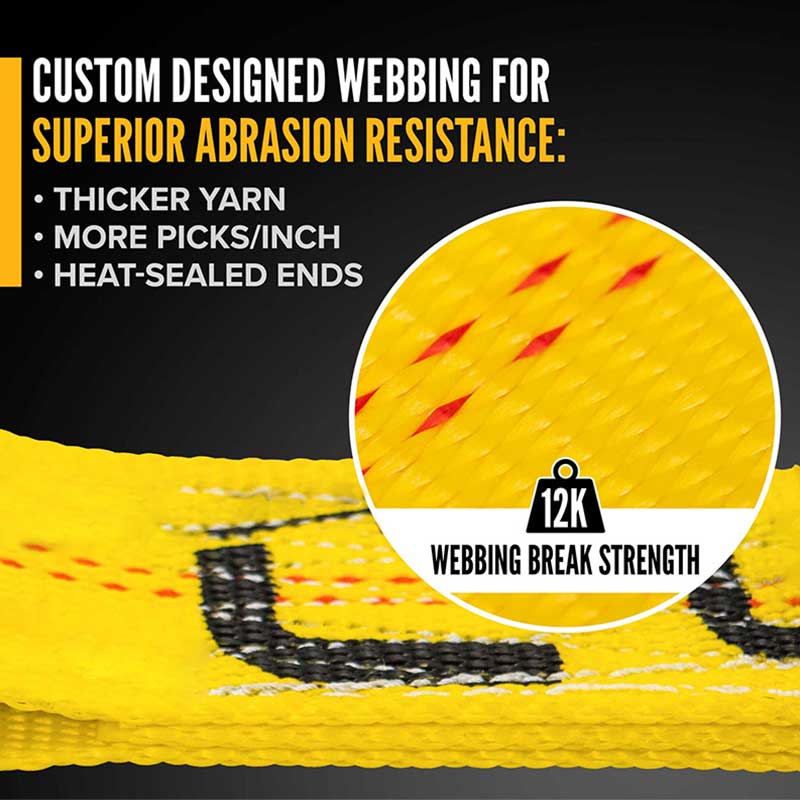 Correa de trinquete sin fin resistente de color amarillo The Force 2 x 20'