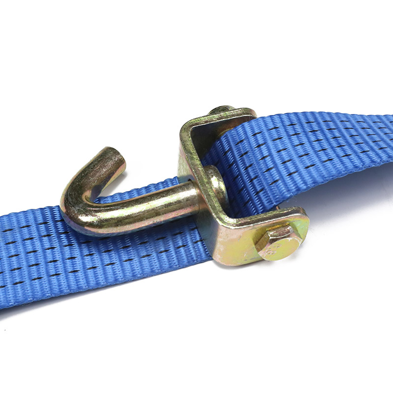 Ganchos giratorios y bloques de goma con correa de trinquete de alta resistencia de 2 pulgadas