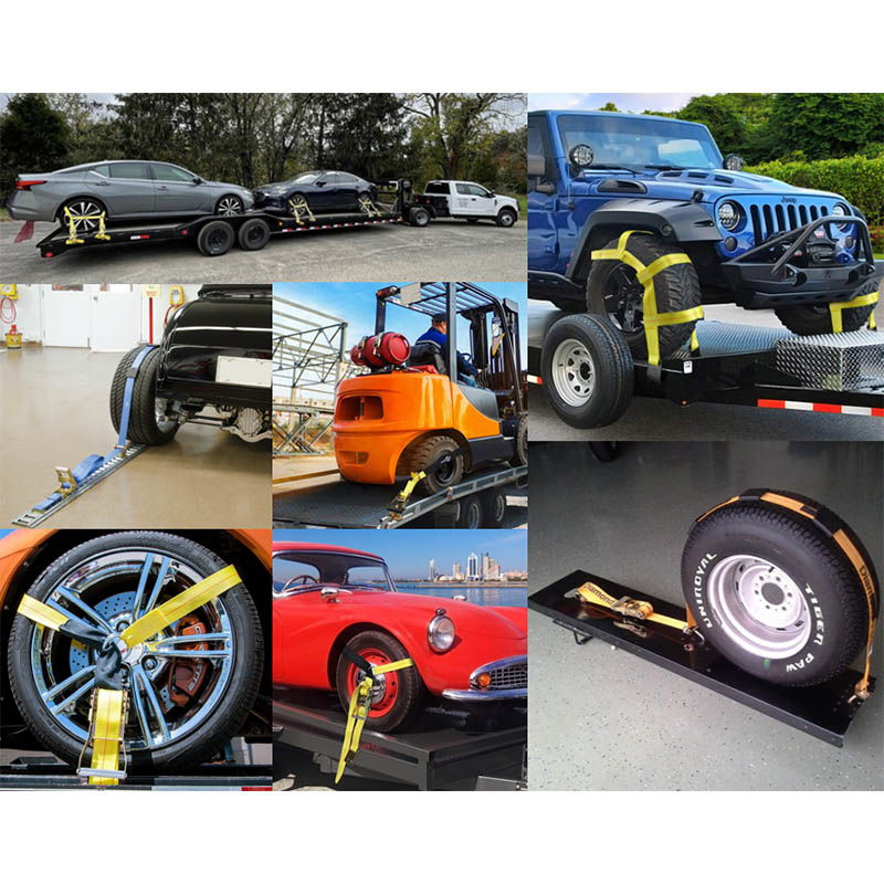 La rueda de neumático ajustable de 2 pulgadas se amarra con un anillo en D con gancho de presión